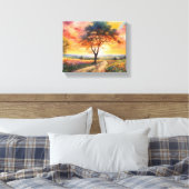 Ruhiges Sunset-Feld Leinwanddruck (Insitu (Schlafzimmer))
