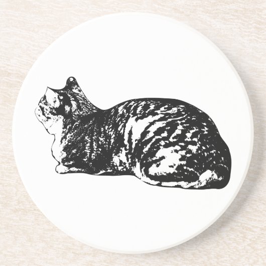 Ruhiges Tabby, kleine Pause Getränkeuntersetzer (Vorne)