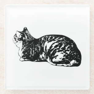 Ruhiges Tabby, kleine Pause Glasuntersetzer