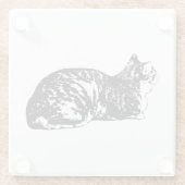 Ruhiges Tabby, kleine Pause Glasuntersetzer (Rückseite)