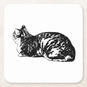 Ruhiges Tabby, kleine Pause Rechteckiger Pappuntersetzer