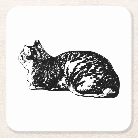 Ruhiges Tabby, kleine Pause Rechteckiger Pappuntersetzer (Vorderseite)