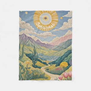 Ruhiges Tal: Pastelllandschaft Fleecedecke