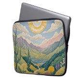 Ruhiges Tal: Pastelllandschaft Laptopschutzhülle (Vorderseite Links)