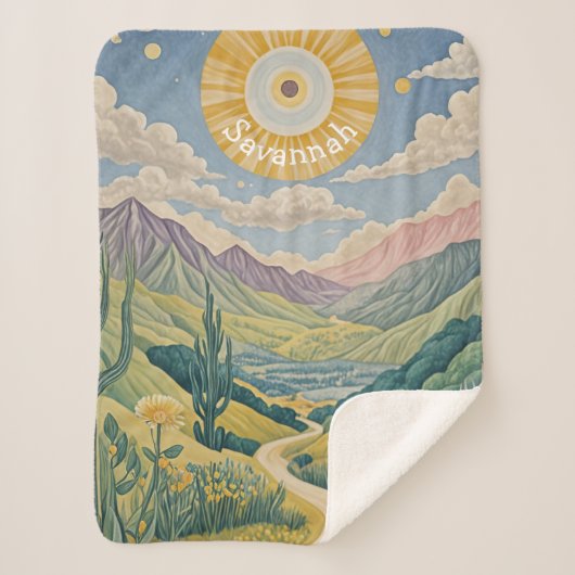 Ruhiges Tal: Pastelllandschaft Sherpadecke (Vorderseite)