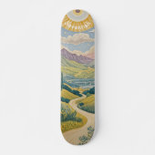Ruhiges Tal: Pastelllandschaft Skateboard (Vorne)