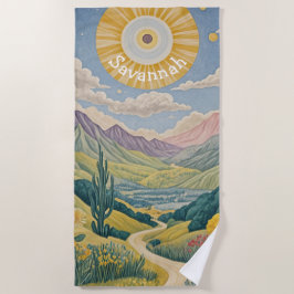 Ruhiges Tal: Pastelllandschaft Strandtuch