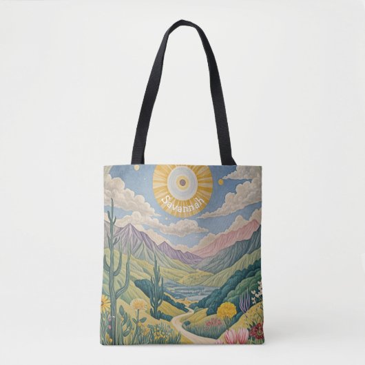 Ruhiges Tal: Pastelllandschaft Tasche (Vorderseite)