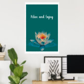 Ruhiges Teal-Spa-Zimmer Poster (Heimbüro)
