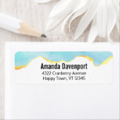 Ruhiges tropisches grünes Blau mit goldenen Grenze (Insitu)