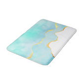 Ruhiges tropisches grünes Blau mit goldenen Grenze Badematte (Schrägansicht)