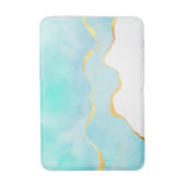 Ruhiges tropisches grünes Blau mit goldenen Grenze Badematte (Vorderseite Vertikal)