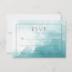 Ruhiges Türkis-Aquarell RSVP Karte
