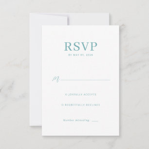 Ruhiges Türkis-Minimalist-Linien RSVP Karte