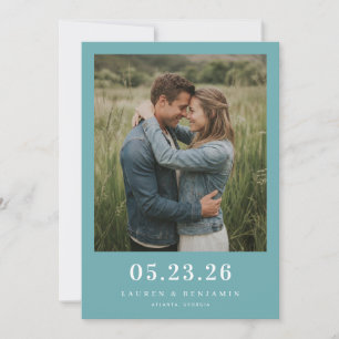 Ruhiges Türkis Minimalistisches Foto Save The Date