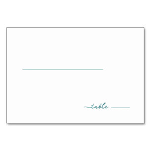 Ruhiges Türkis Minimalistisches Tischschild Tischnummer