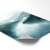 Ruhiges Watercolor River Valley Poster (Ecke)