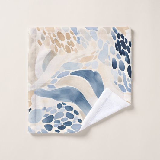 Ruhiges Wellenpool-Muster Badhandtuch Set (Waschlappen)