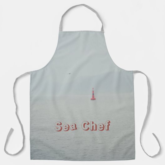 Ruhiges Wintermeer und roter Leuchtturm Schürze (Vorderseite)