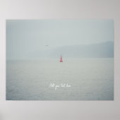 Ruhiges Wintermeer und rotes Leuchtturmposter Poster (Vorne)