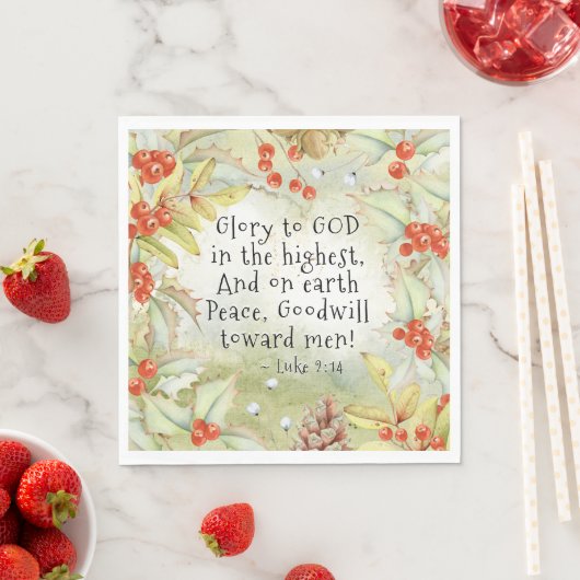 Ruhm 14 zum Gott im höchsten, Weihnachten Luke 2 Serviette (Beispiel)