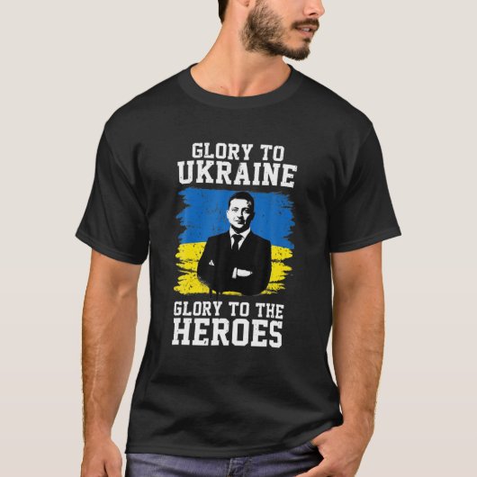 Ruhm an die Ukraine Ehre an die Helden Volodymyr Z T-Shirt (Vorderseite)