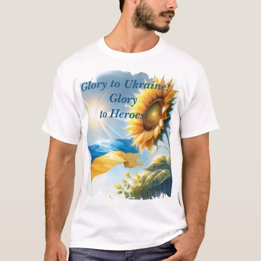 Ruhm an die Ukraine! Ruhm den Helden! T-Shirt (Vorderseite)