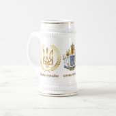 Ruhm an die Ukraine Sieg Bierstein mit Emblem Bierglas (Vorderseite Links)