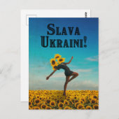 Ruhm an die Ukraine! Slava Ukraini! Postkarte (Vorne/Hinten)