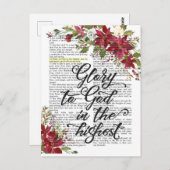 Ruhm an Gott auf der Seite des höchsten Bibelverse Postkarte (Vorne/Hinten)