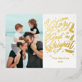 Ruhm an Gott im höchsten Weihnachtsgebot Folien Feiertagspostkarte