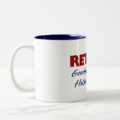 Ruhm: Auf Wiedersehen Tension Hallo Pension! Zweifarbige Tasse (Links)