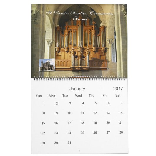 Ruhm der Pipe-Organe Kalender (Jan 2017)