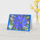 Ruhm der schneefluoreszierenden blauen Grußkarte Karte (Gelbe Blume)