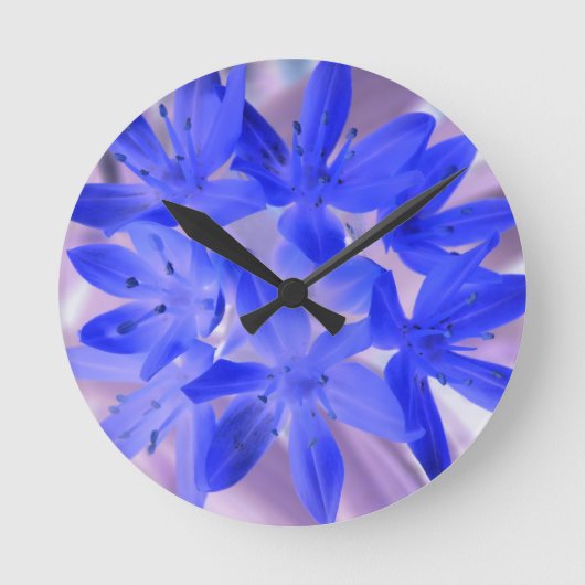Ruhm der schneeschockierenden blauen Wall-Uhr Runde Wanduhr (Vorderseite)