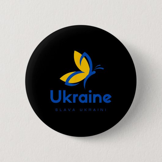 Ruhm der Ukraine Schmetterling Ukrainische Flagge Button (Vorderseite)