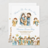 Ruhm für das neue Geborene Weihnachtsfest der Krip Einladung (Vorne/Hinten)