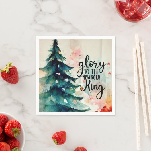 Ruhm für den neugeborenen König Weihnachtslied Serviette (Beispiel)