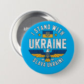 Ruhm für die Ukraine Adler Symbol für die Freiheit Button (Vorne & Hinten)