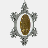 Ruhm für die wundersame Medaille Schneeflocken Zinn-Ornament (Links)