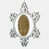 Ruhm für die wundersame Medaille Schneeflocken Zinn-Ornament (Rechts)