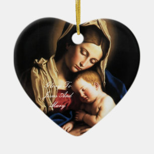 Ruhm für Jesus und Maria Keramik Ornament