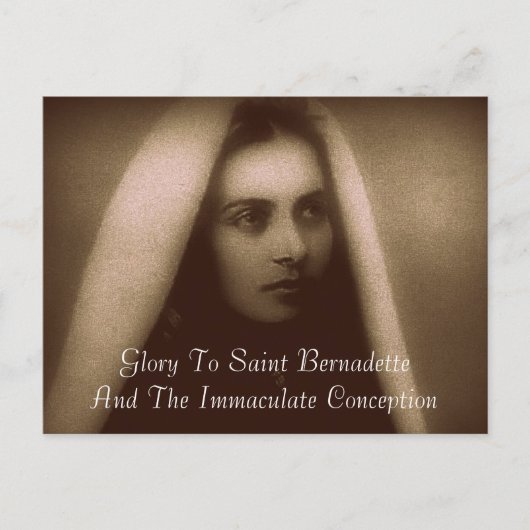 Ruhm für Saint Bernadette Postkarte (Vorderseite)