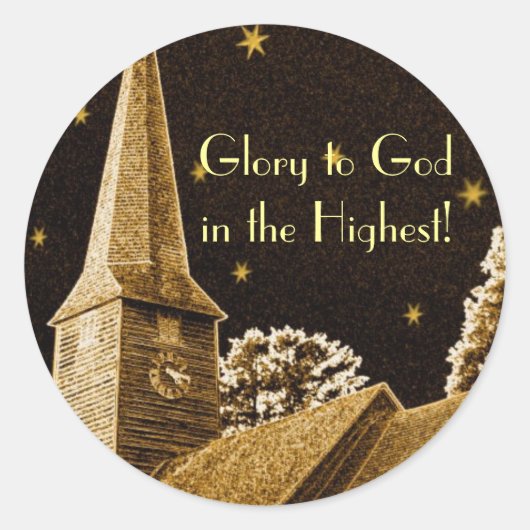 Ruhm Gott im Höchsten! Runder Aufkleber (Vorderseite)