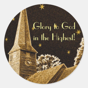 Ruhm Gott im Höchsten! Runder Aufkleber