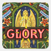 Ruhm Gott in den Höchsten... Quadratischer Aufkleber (Vorderseite)