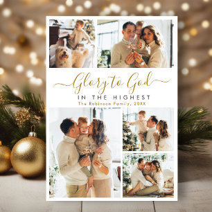 Ruhm Gott Religiöse Fotocollage Weihnachten