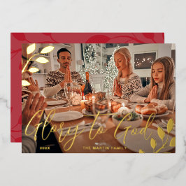 Ruhm Gottes Rotes botanisches Weihnachtsfest-Foto Folien Feiertagskarte