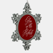 Ruhm im höchsten religiösen Rot und Weiß Schneeflocken Zinn-Ornament (Links)