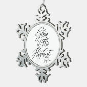 Ruhm im höchsten religiösen Schwarz und Weiß Schneeflocken Zinn-Ornament (Rechts)